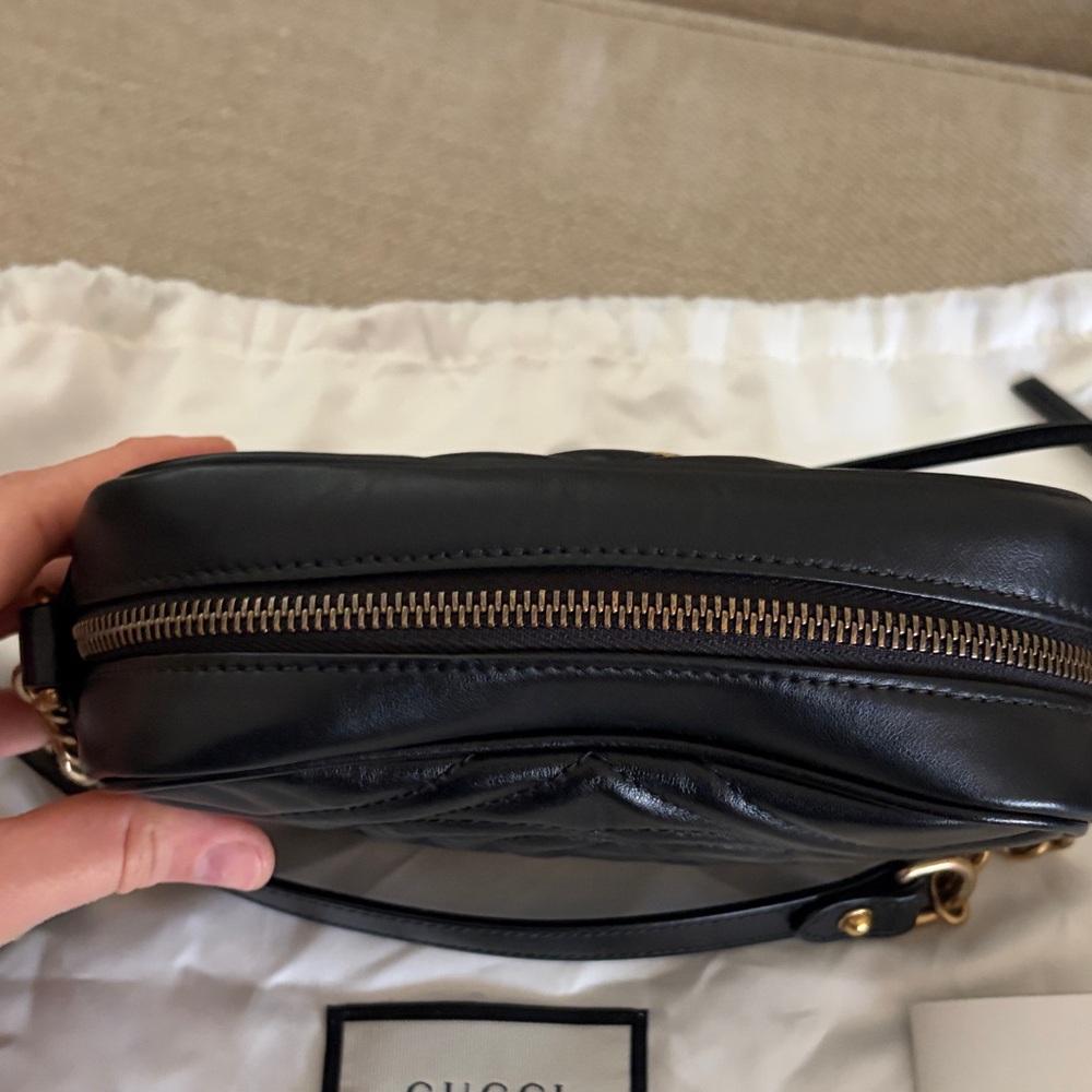 Gucci Black Marmont Small Leather Crossbody Bag - Picture 6 of 10